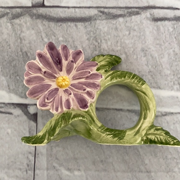 Vintage FF ceramic porcelain napkins rings set of 4 - Picture 9 of 11